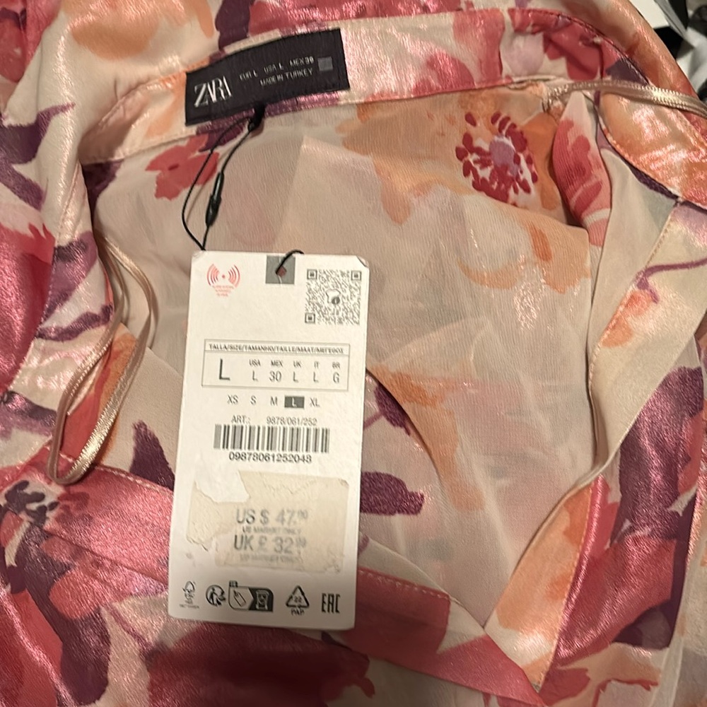Zara floral print shirt 9878/061 - Picture 6 of 7